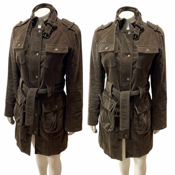 Esprit Jackets & Blazers - Esprit Utility Belted Jacket Green Brown Military Style Women’s Size Small